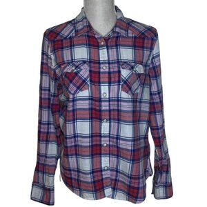 AMERICAN EAGLE Plaid Pearl Button Shirt - Size Large